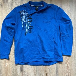 Blue Long Sleeve Graphic Shirt